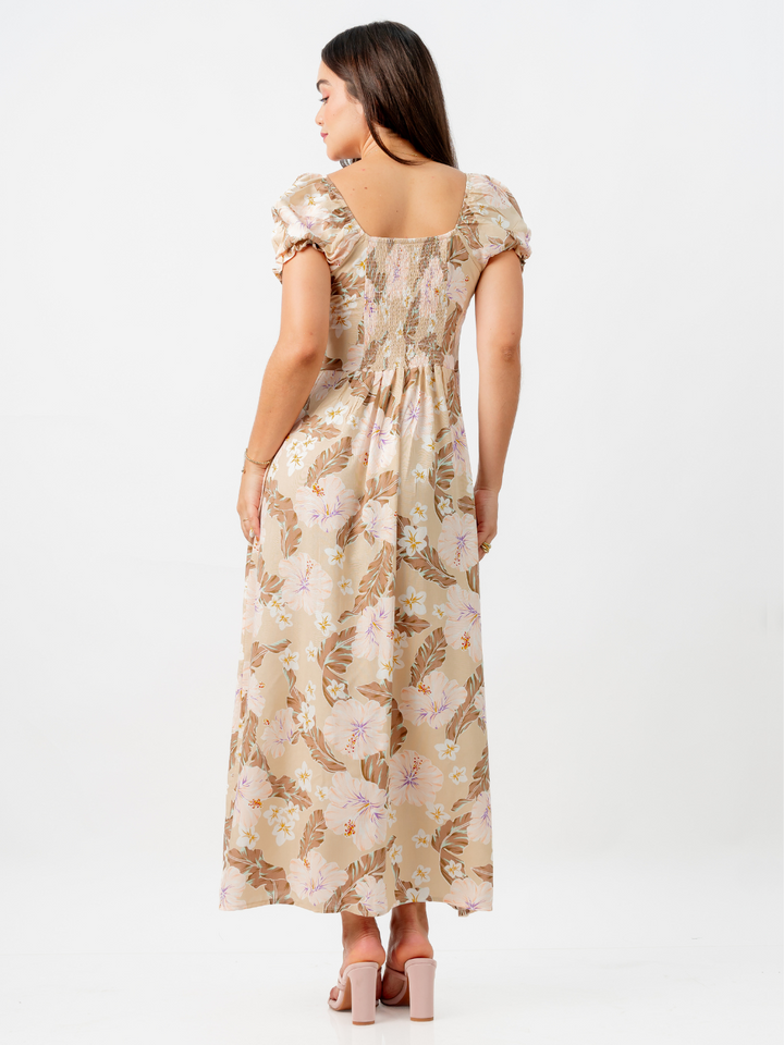 VESTIDO INES - NUDE FLOREADO