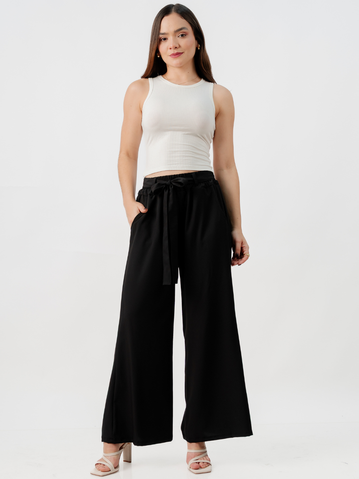 PANTALON CON CINTURON WENDY NEGRO