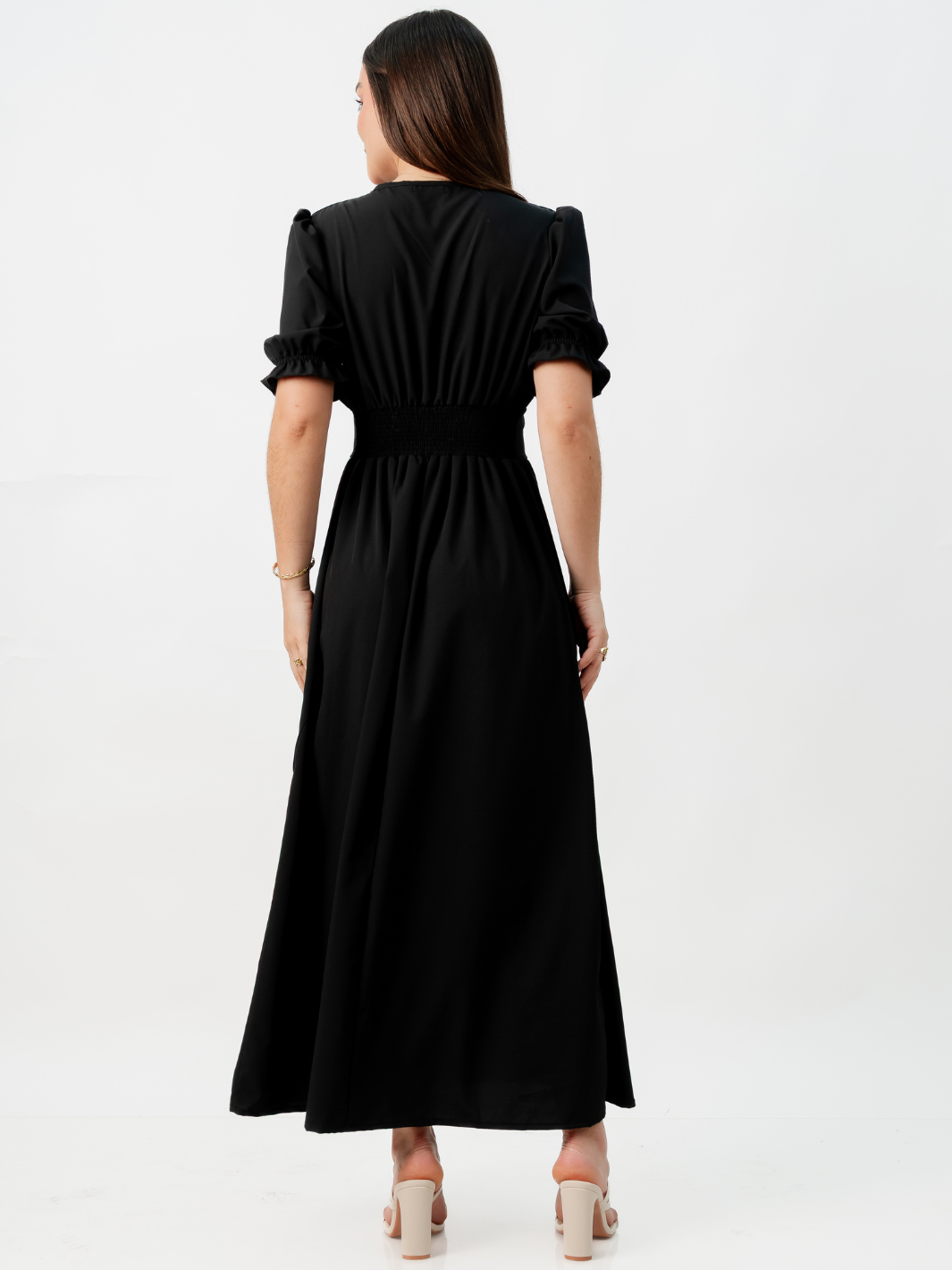 VESTIDO CASUAL LARGO THIANA NEGRO