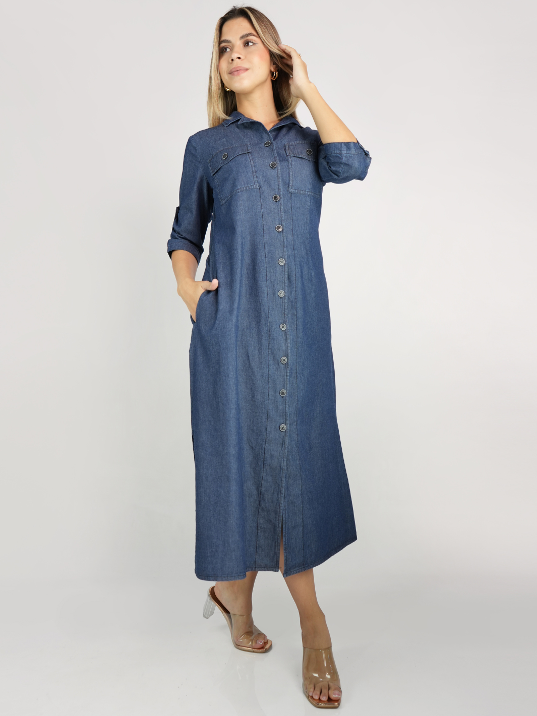 VESTIDO CAMISERO DENIM ZAIDA AZUL