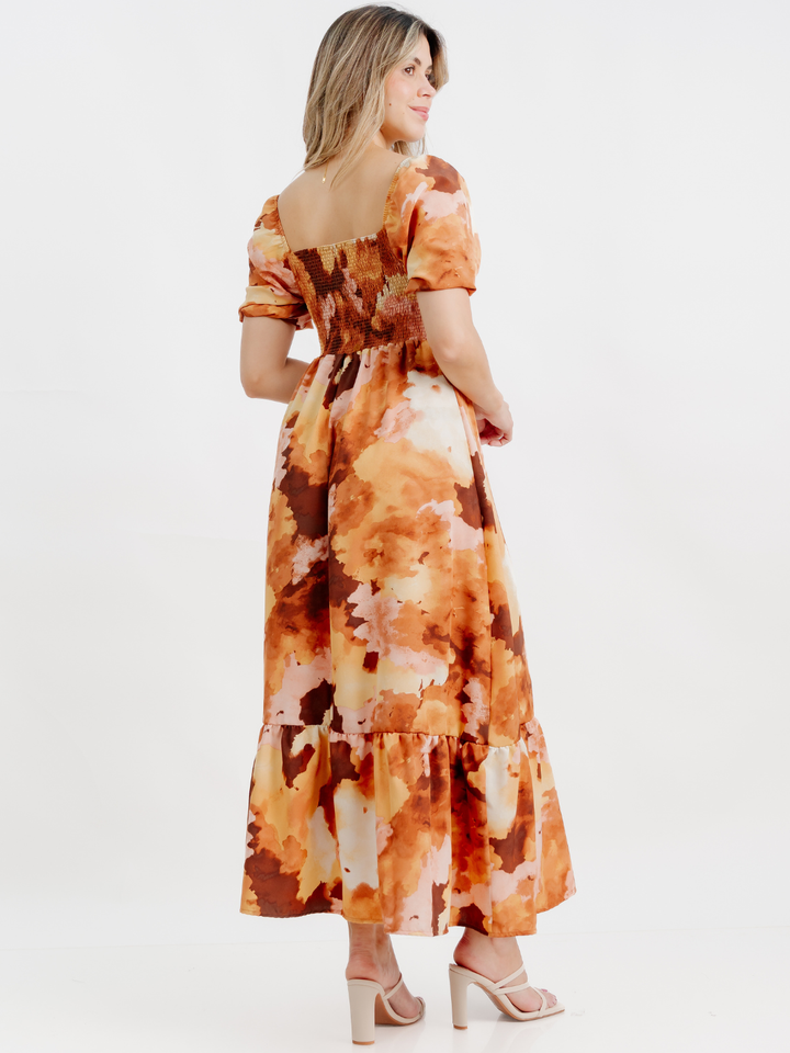 VESTIDO CASUAL LARGO FABIA CAMEL