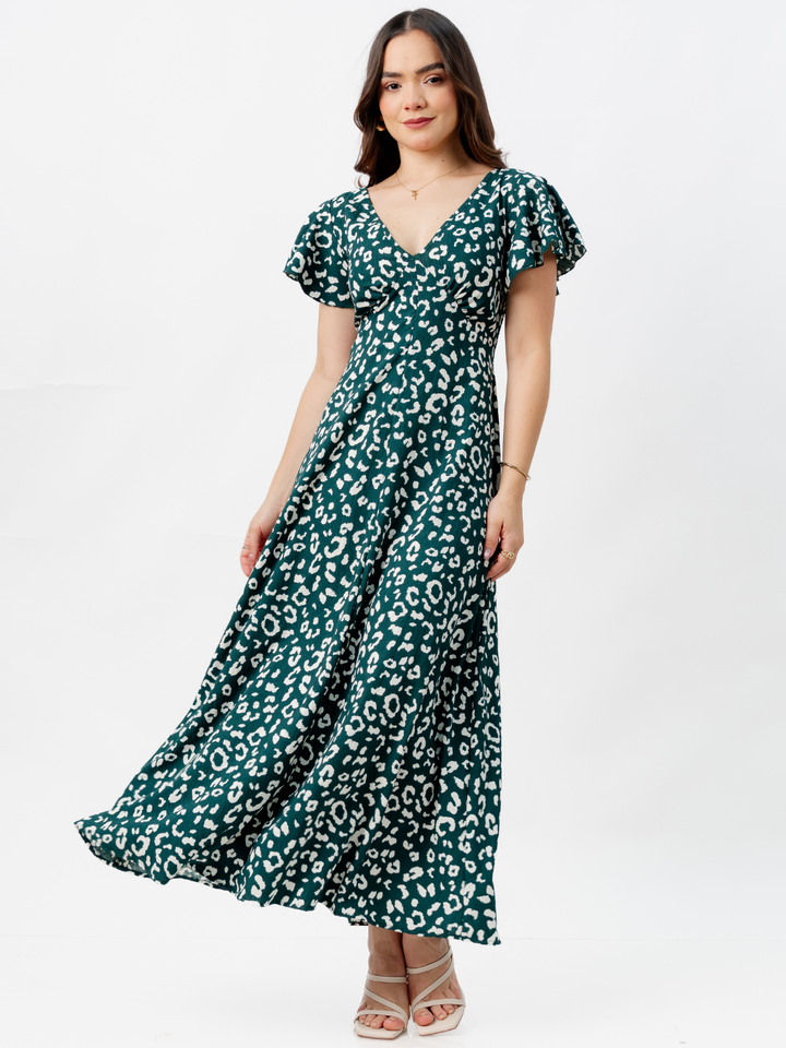 VESTIDO LARGO CORTE A BRENDA VERDE