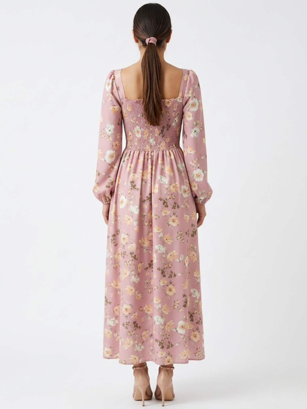 VESTIDO CASUAL LARGO LUNA ROSA FLOREADO