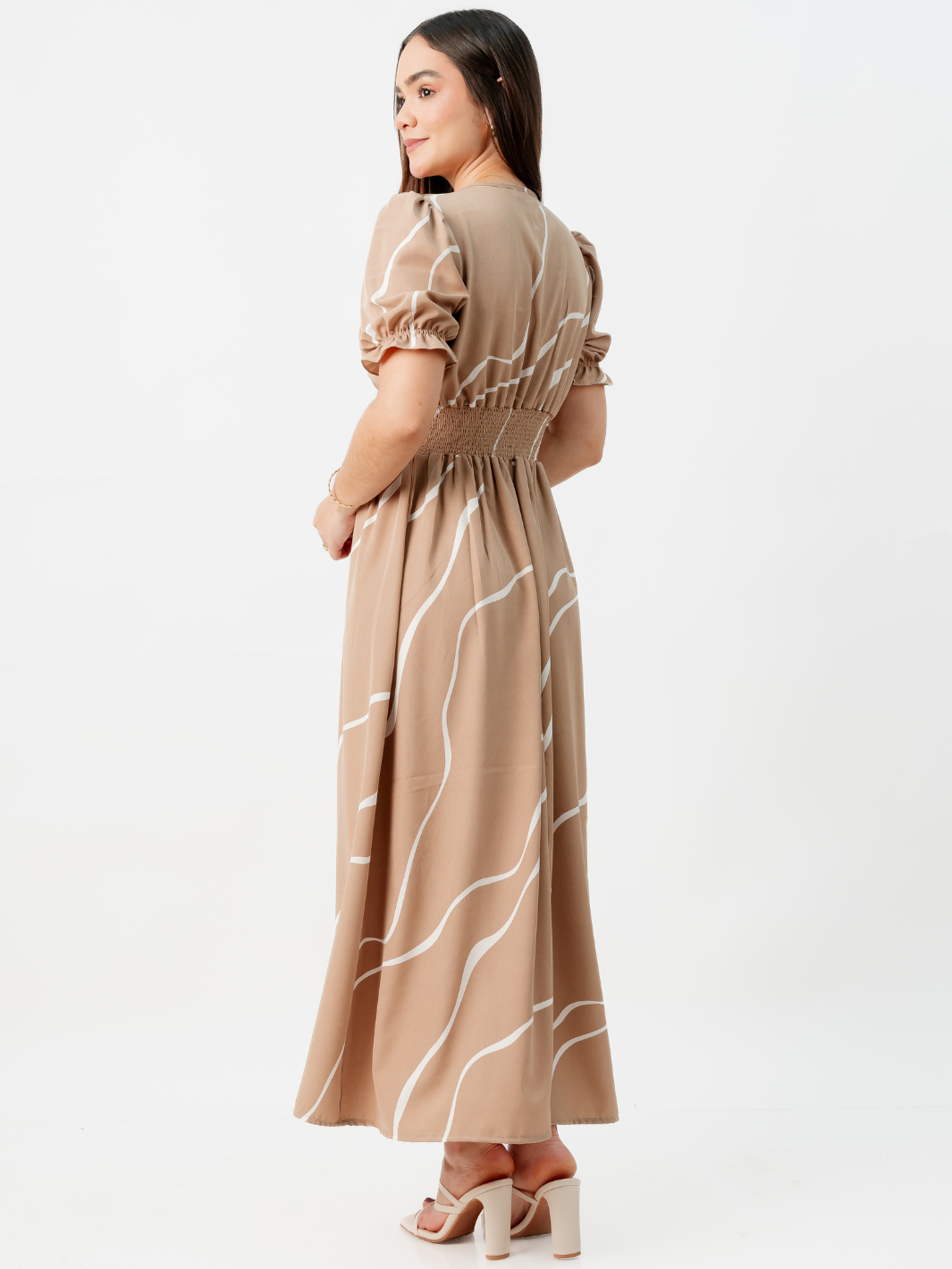 VESTIDO CASUAL LARGO THIANA CAMEL