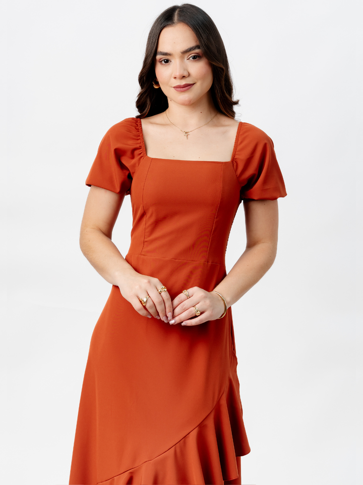 VESTIDO CASUAL LARGO PAOLA RUST