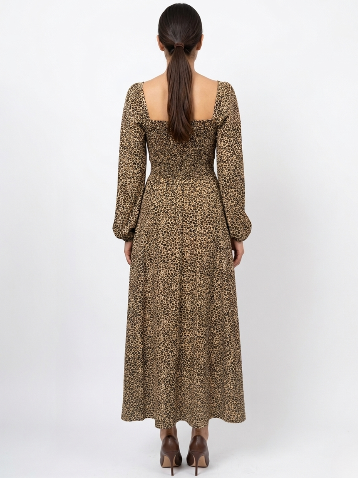 VESTIDO CASUAL LARGO LUNA ANIMAL PRINT