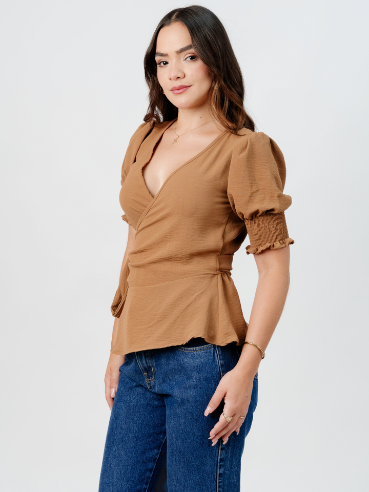 BLUSA PEPLUM ENVOLVENTE JACKIE CAMEL