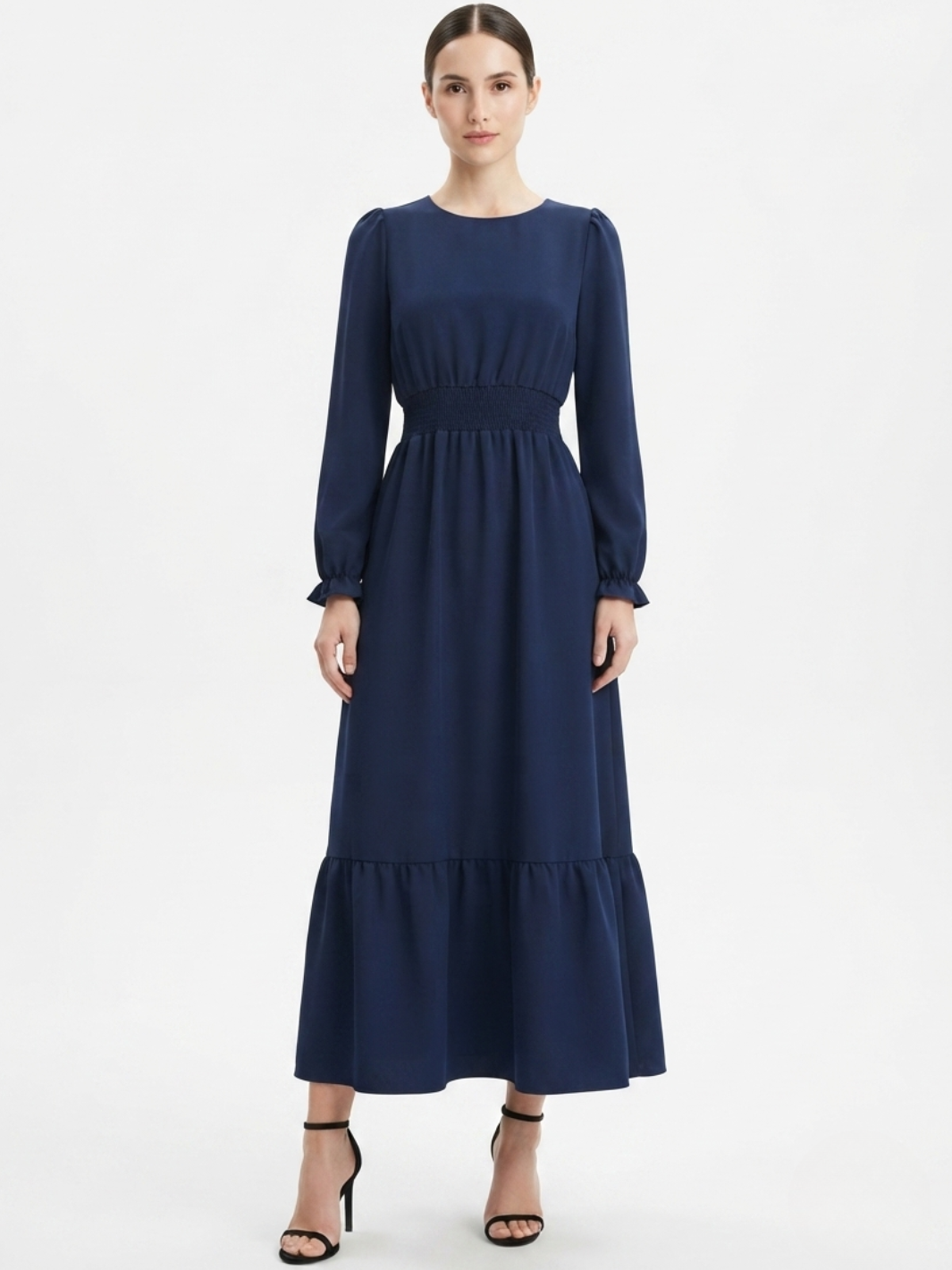 VESTIDO CASUAL MANGA LARGA SUMI AZUL
