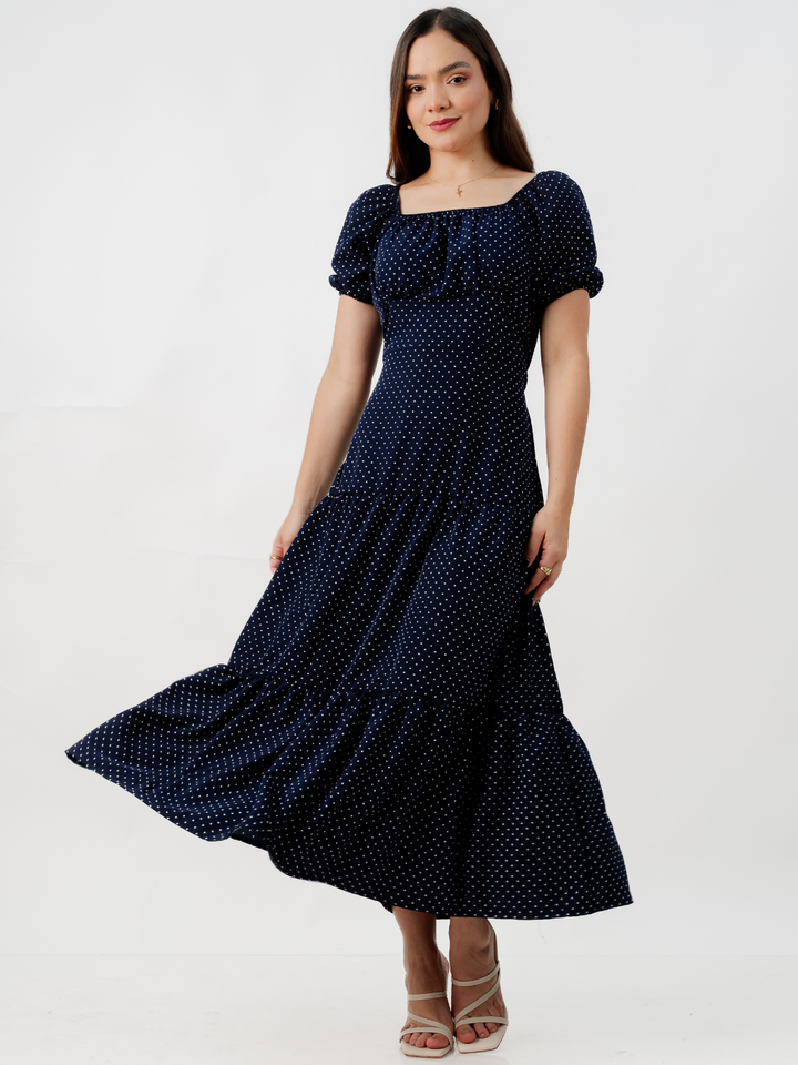 VESTIDO CASUAL LARGO TATIANA AZUL