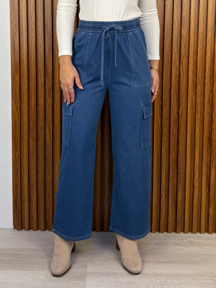 PANTALON CARGO MAITE ACERO