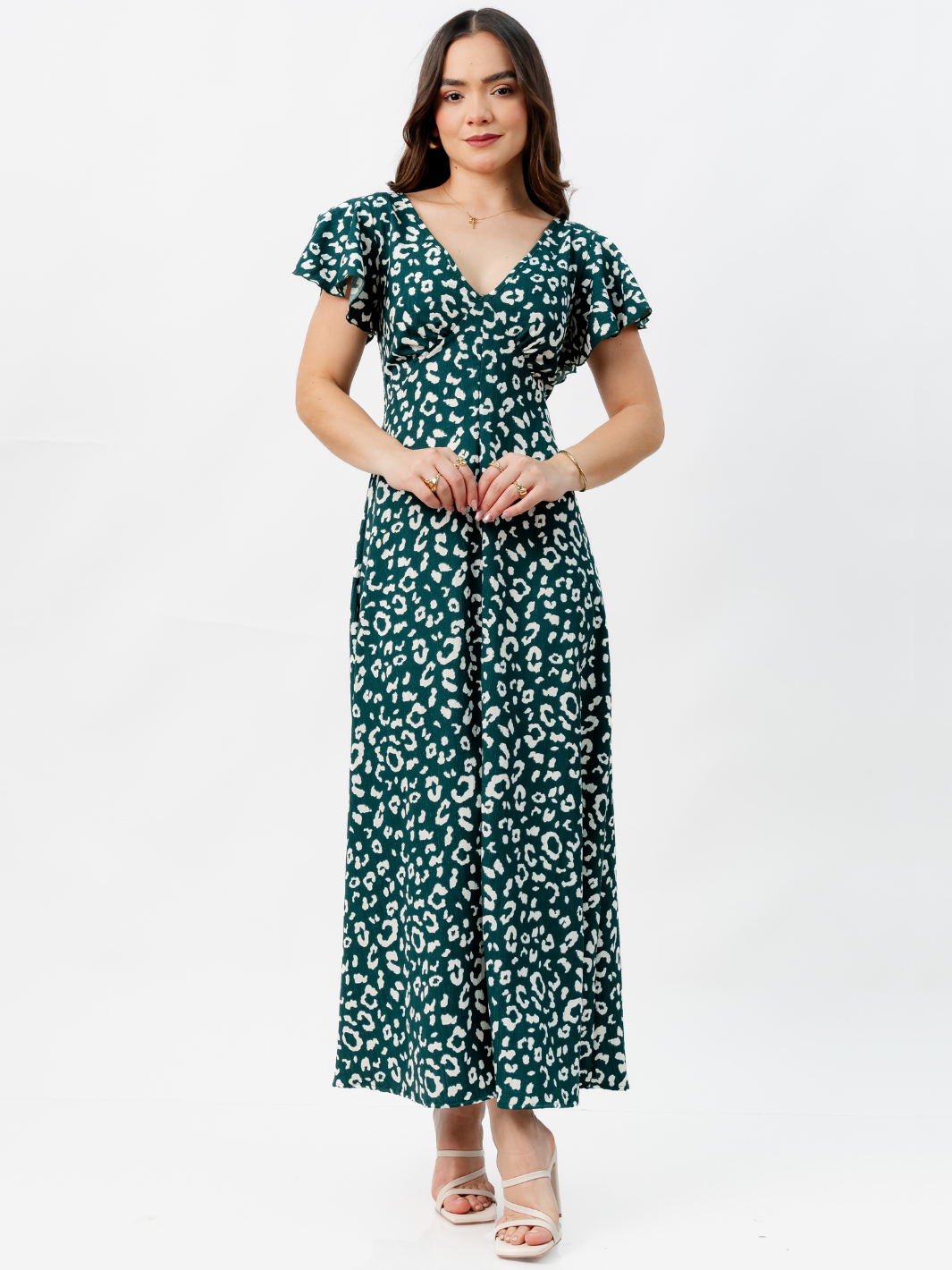 VESTIDO LARGO CORTE A BRENDA VERDE