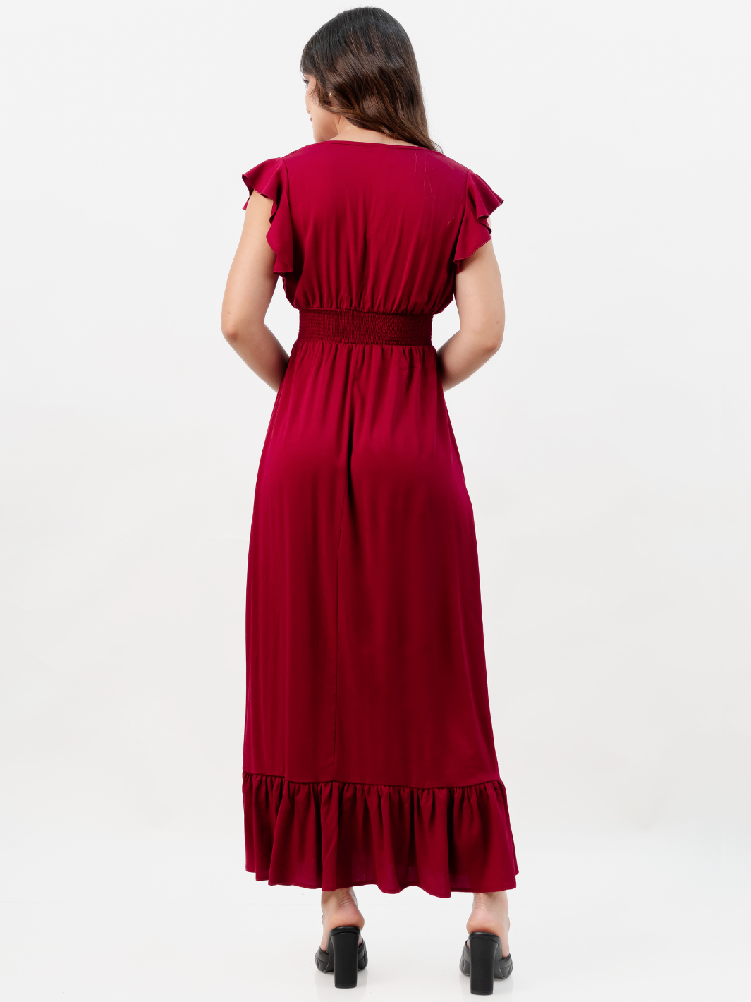 VESTIDO CASUAL LARGO SAYURI VINO