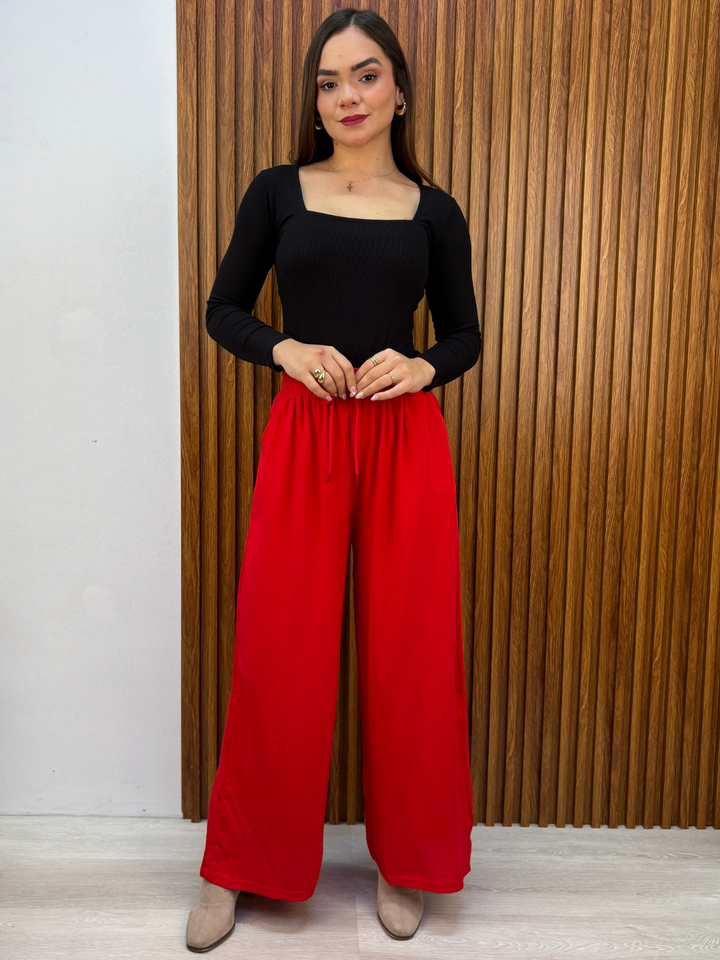 PANTALON PALAZZO ZENDAYA ROJO