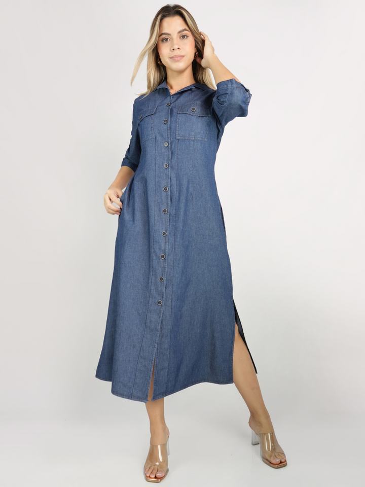 VESTIDO CAMISERO DENIM ZAIDA AZUL