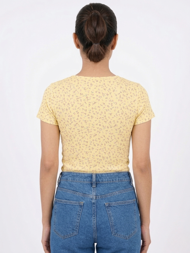 POLO CRUZADO MANGA CORTA VALESKA AMARILLO
