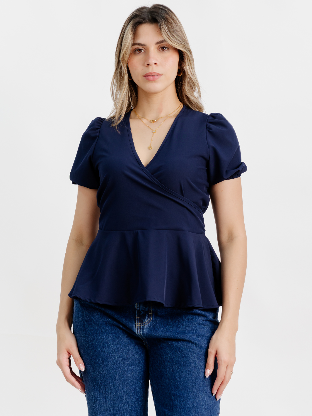 BLUSA MANGA CORTA BORA AZUL