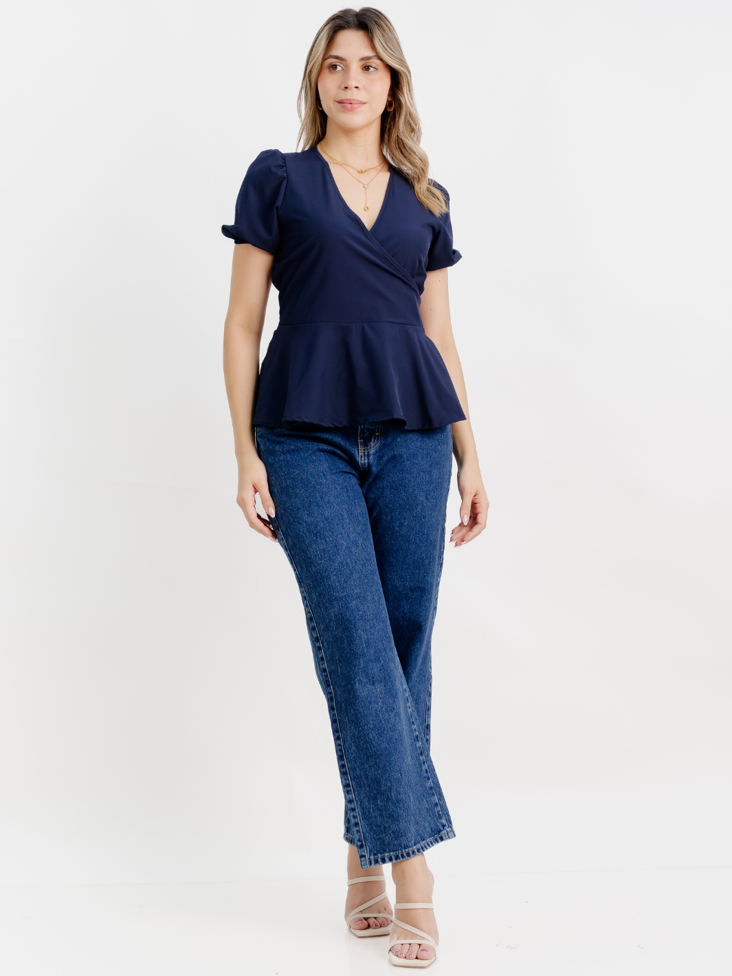 BLUSA MANGA CORTA BORA AZUL