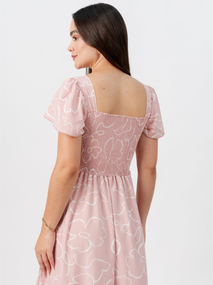 VESTIDO CASUAL LARGO AMELIA ROSA FLOREADO
