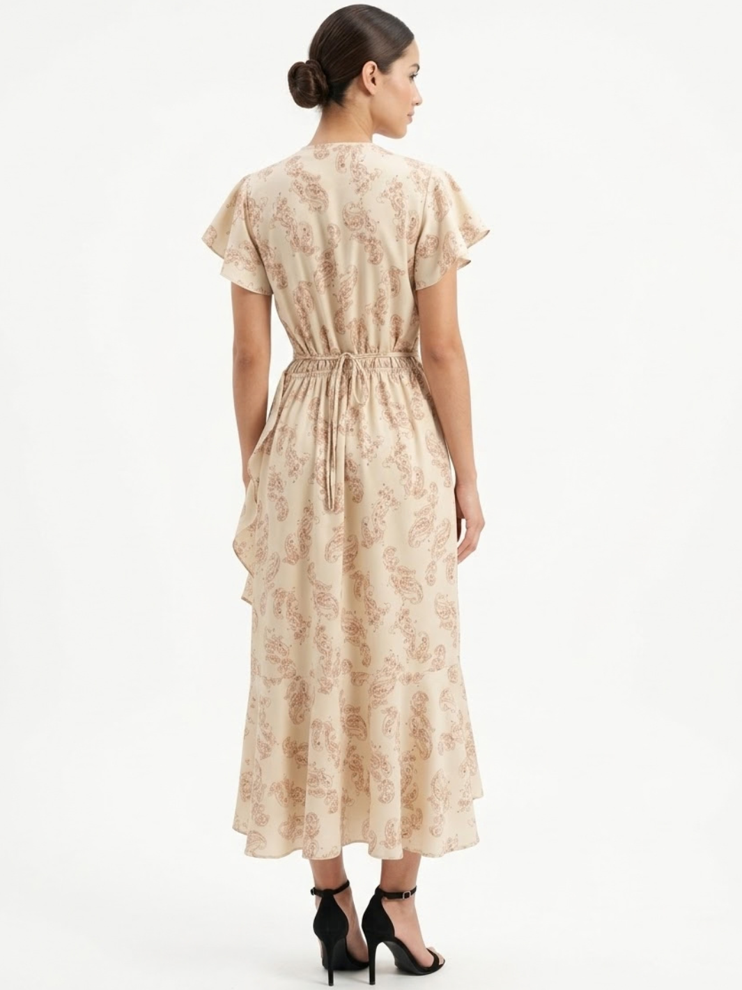 VESTIDO ENVOLVENTE JULIETA AZUL NUDE FLOREADO