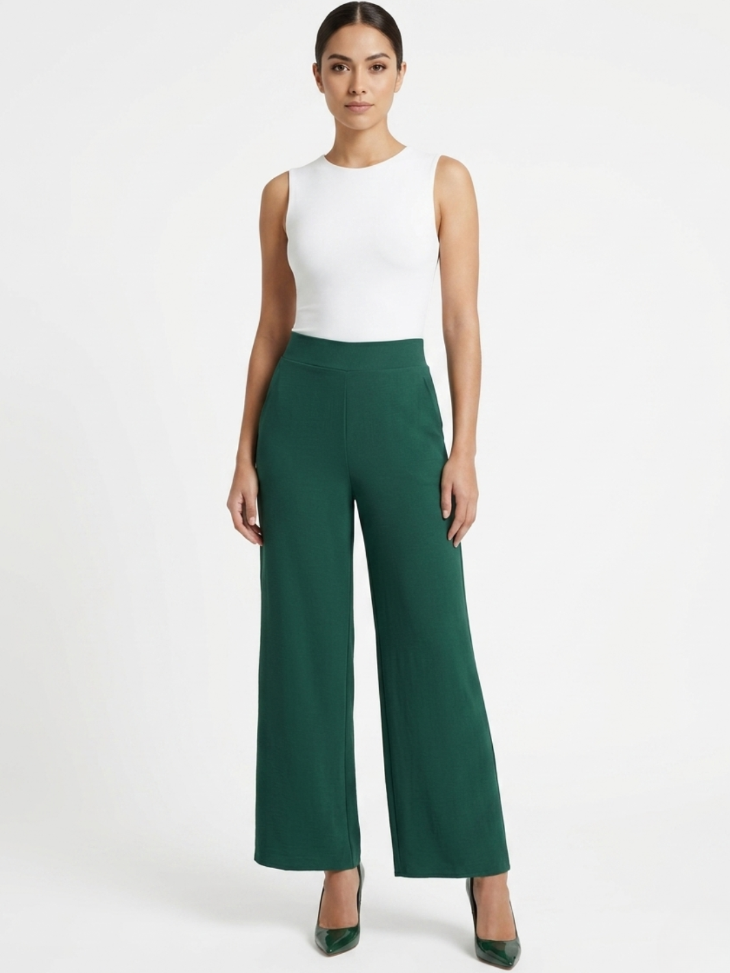 PANTALON PALAZZO NORA VERDE
