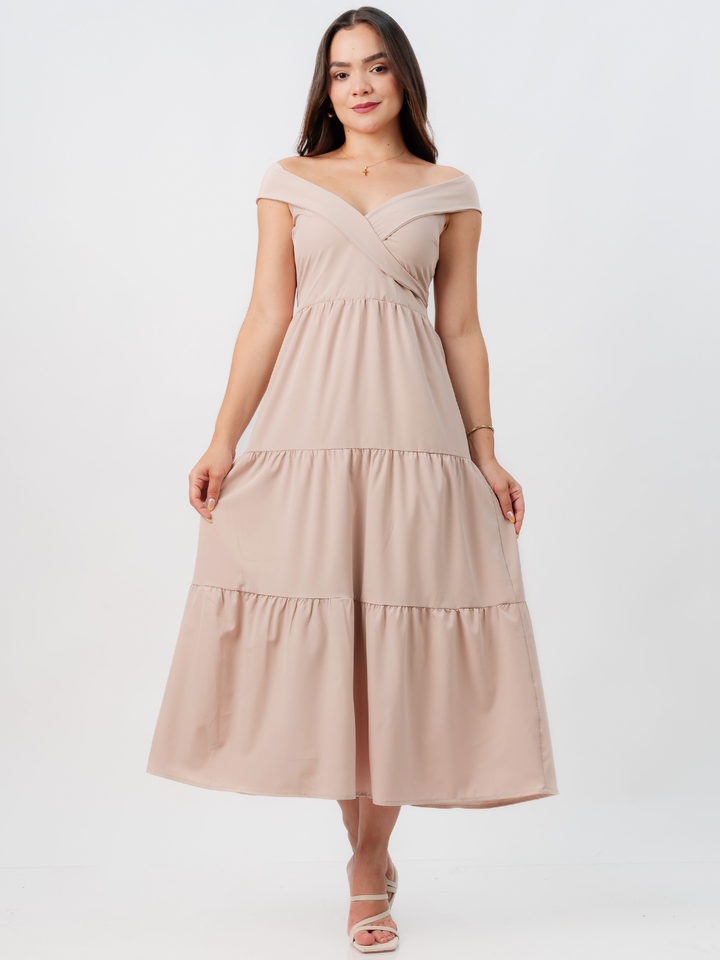 VESTIDO CASUAL CON ESCOTE SUTIL TERESA NUDE