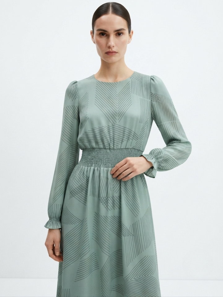 VESTIDO CASUAL MANGA LARGA SUMI JADE