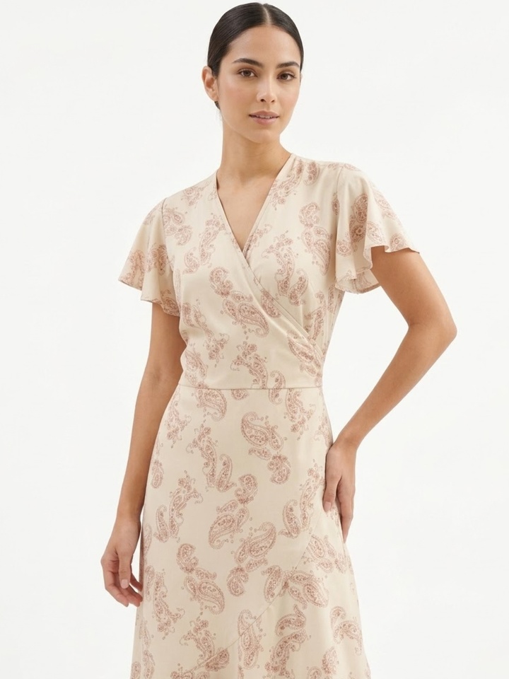 VESTIDO ENVOLVENTE JULIETA AZUL NUDE FLOREADO