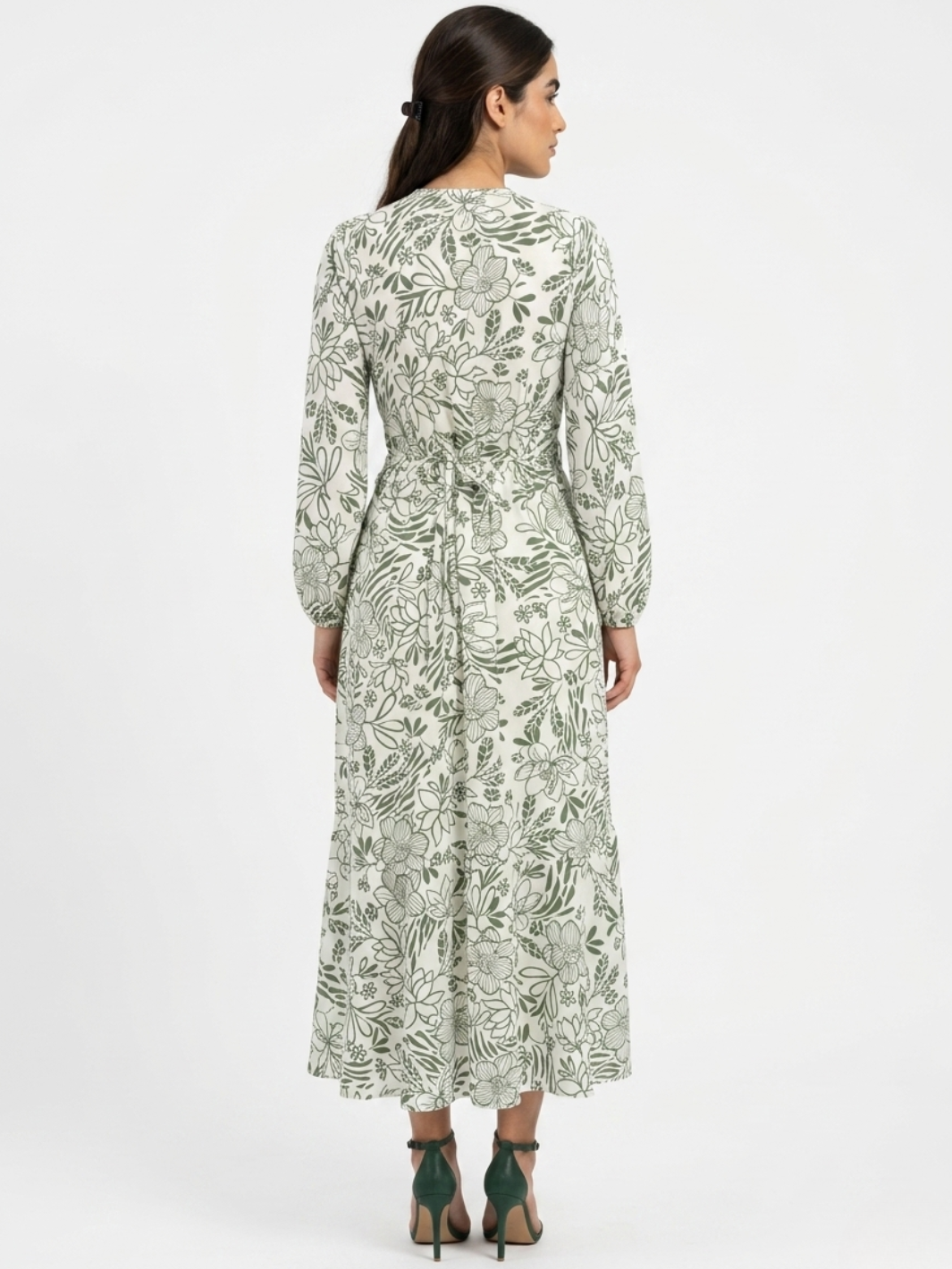 VESTIDO ENVOLVENTE ANNA PERLA / VERDE