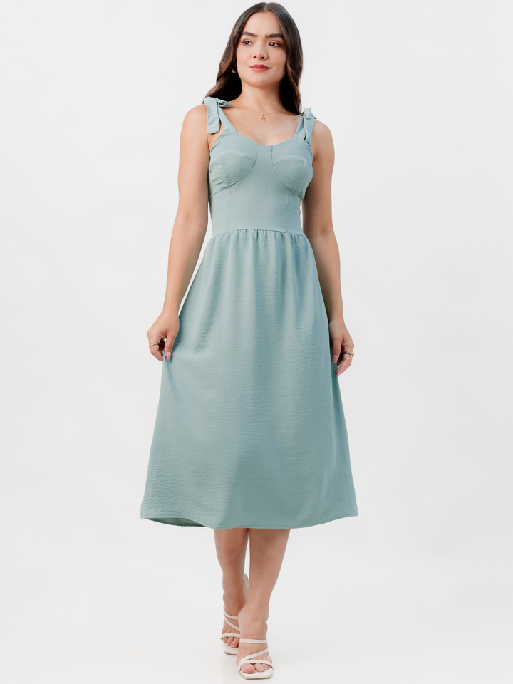 VESTIDO MIDI ESTILO CORSET LEYDI CEMENTO