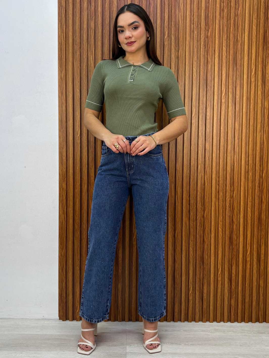 POLO TEJIDO CUELLO CAMISERO BERNIE VERDE
