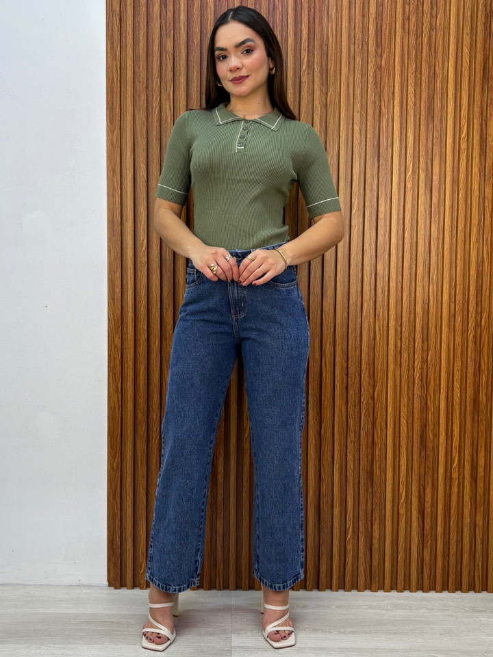 POLO TEJIDO CUELLO CAMISERO BERNIE VERDE