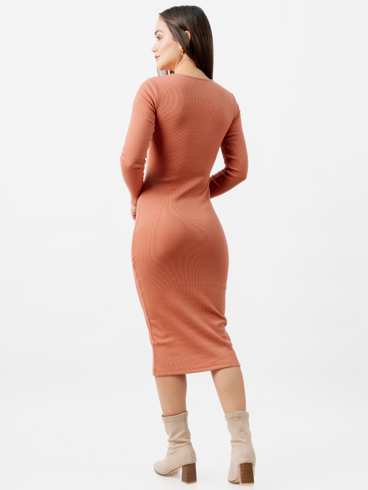 VESTIDO CASUAL EMILIA TERRACOTA