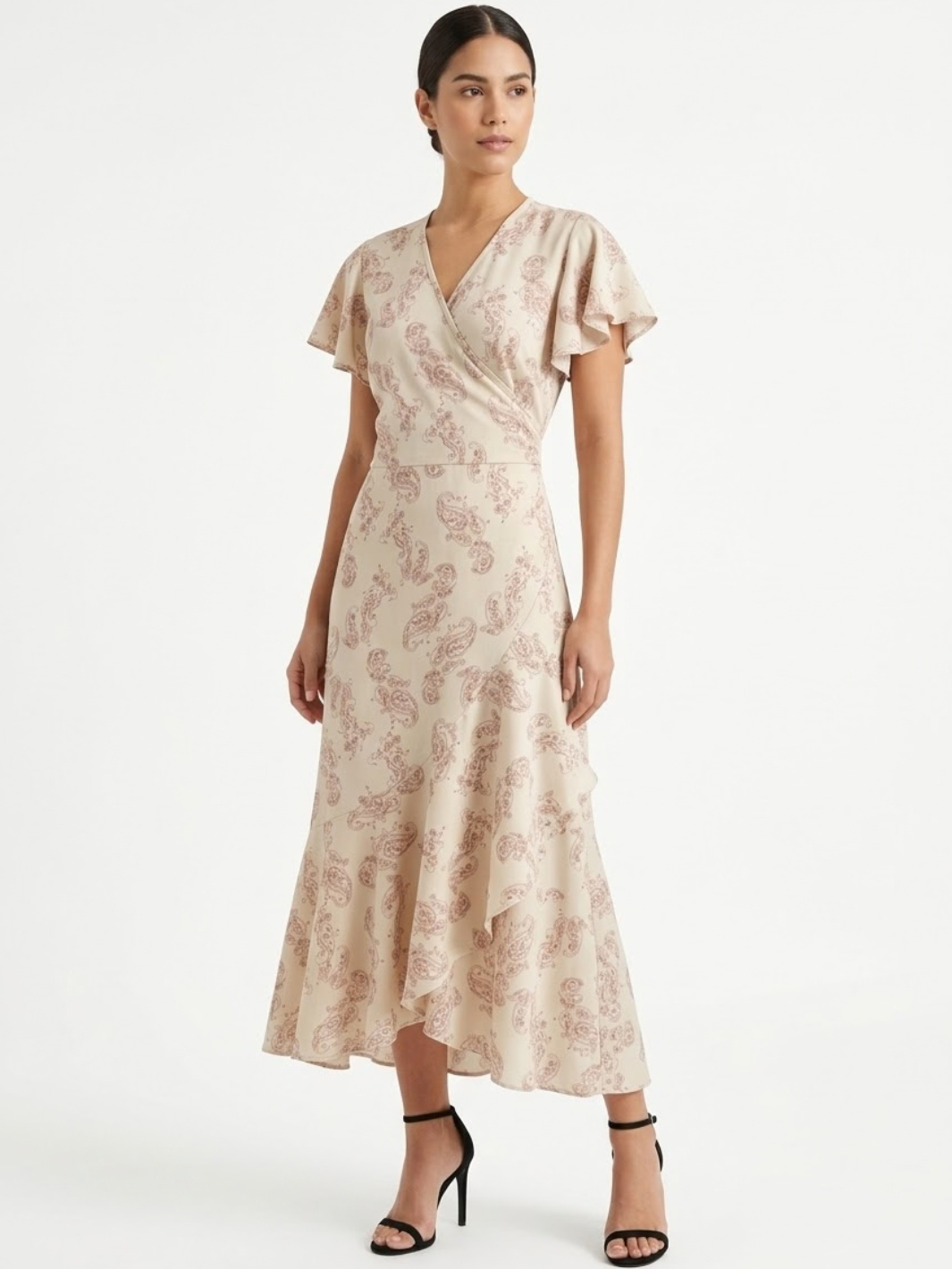 VESTIDO ENVOLVENTE JULIETA AZUL NUDE FLOREADO