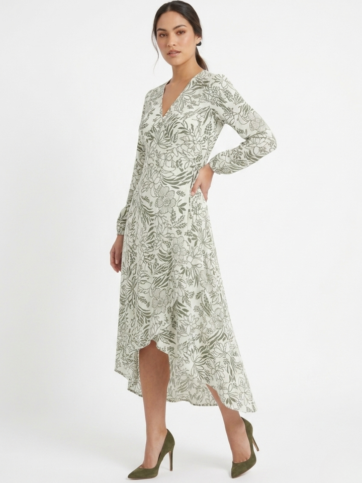 VESTIDO ENVOLVENTE ANNA PERLA / VERDE