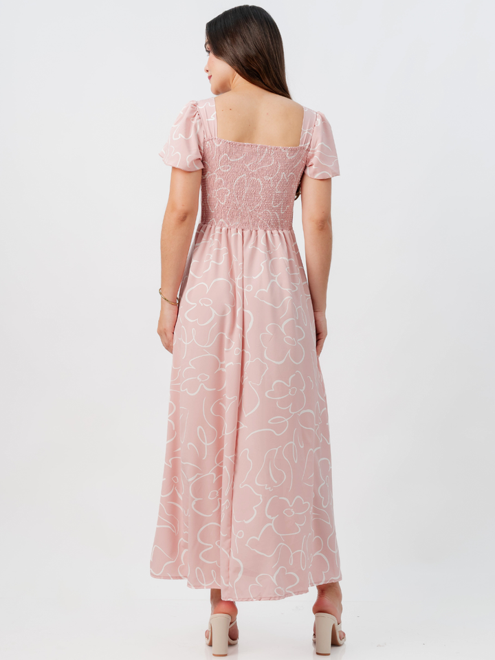VESTIDO CASUAL LARGO AMELIA ROSA FLOREADO