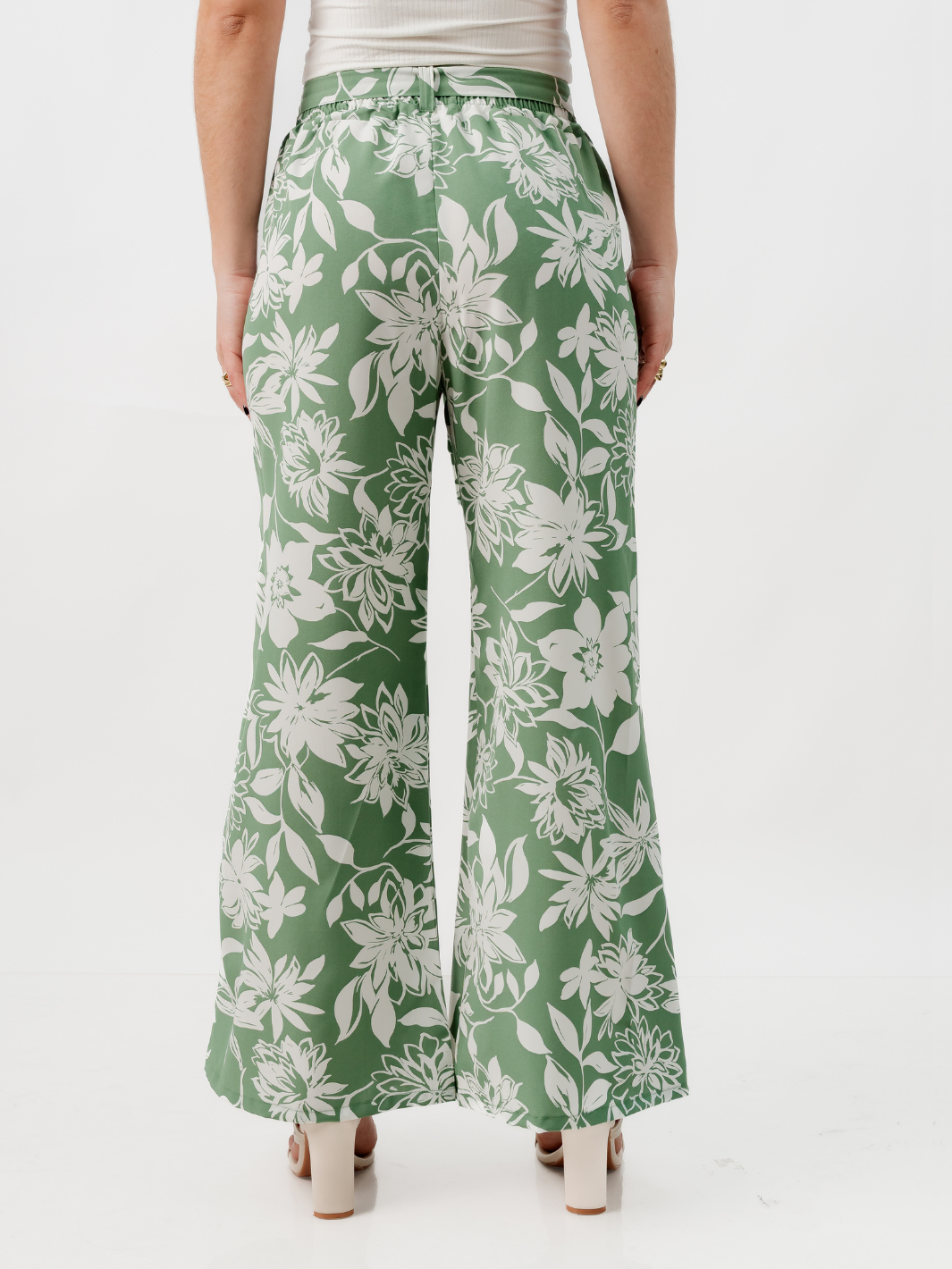 PANTALON CON CINTURON WENDY VERDE/PERLA