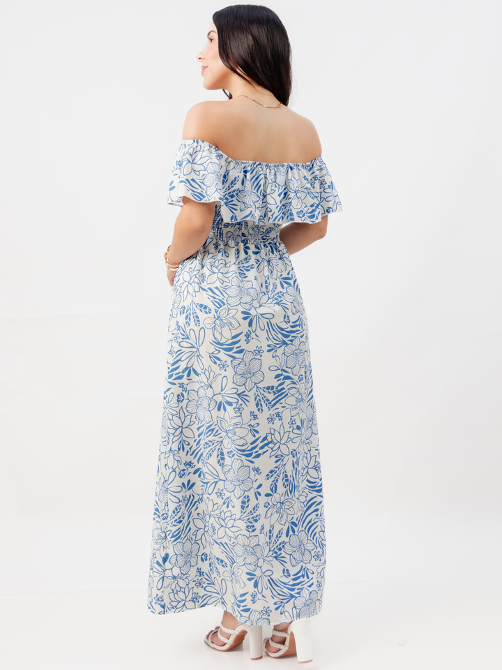 VESTIDO RUMBERO CASUAL LARGO MINERVA PERLA