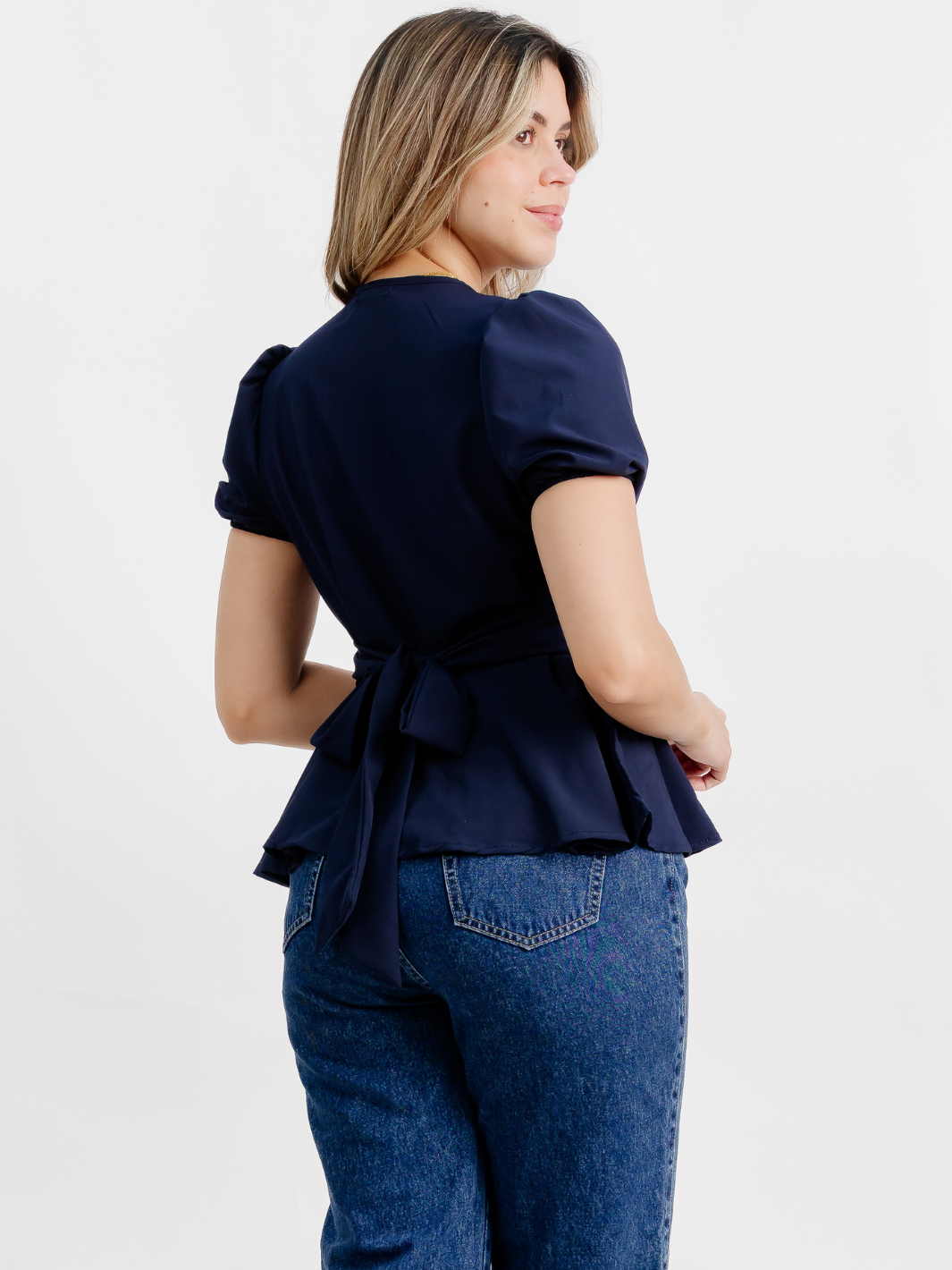 BLUSA MANGA CORTA BORA AZUL