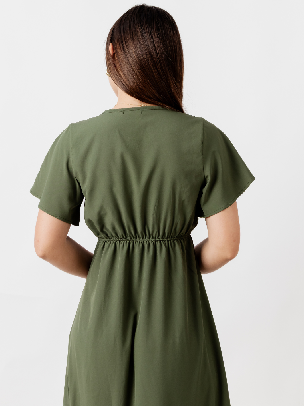 VESTIDO LARGO CON BOTONES MONSERRAT VERDE