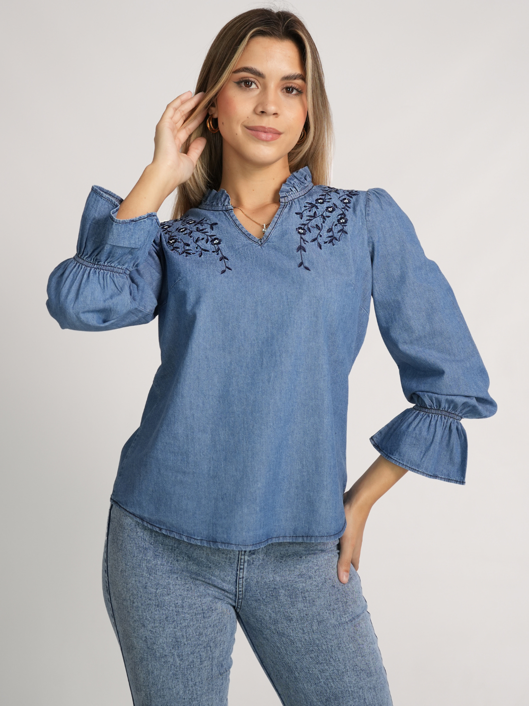 BLUSA DENIM EBBA AZUL
