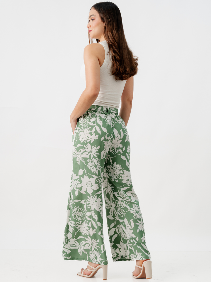 PANTALON CON CINTURON WENDY VERDE/PERLA