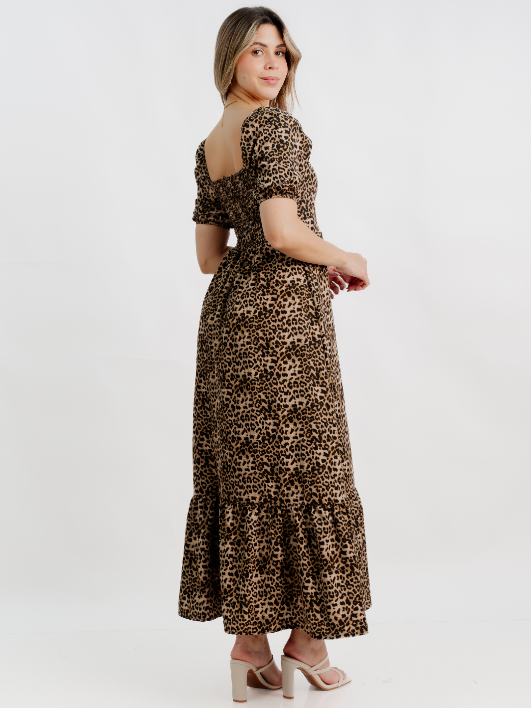 VESTIDO CASUAL LARGO FABIA ANIMAL PRINT