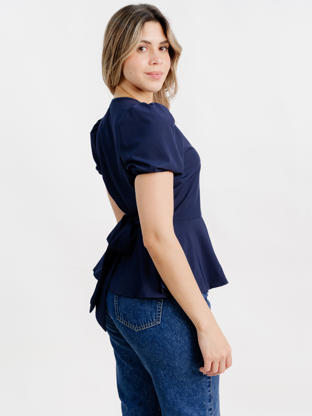 BLUSA MANGA CORTA BORA AZUL