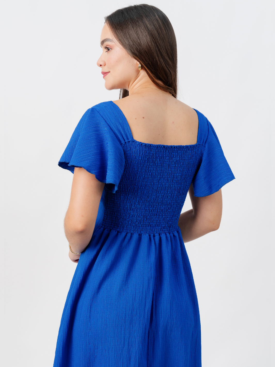 VESTIDO LARGO CORTE A BRENDA AZULINO