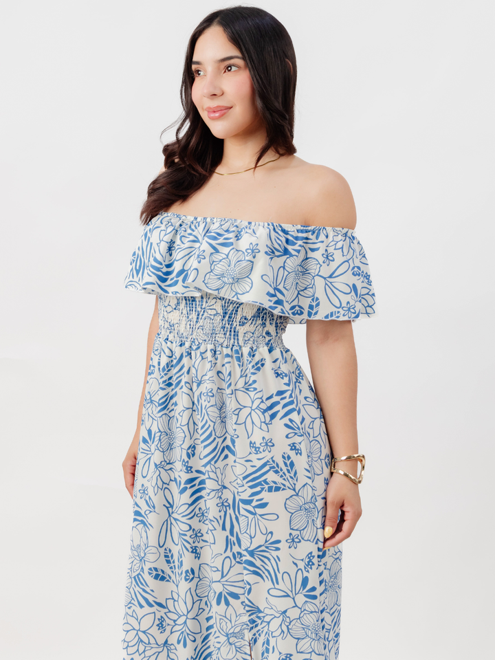 VESTIDO RUMBERO CASUAL LARGO MINERVA PERLA