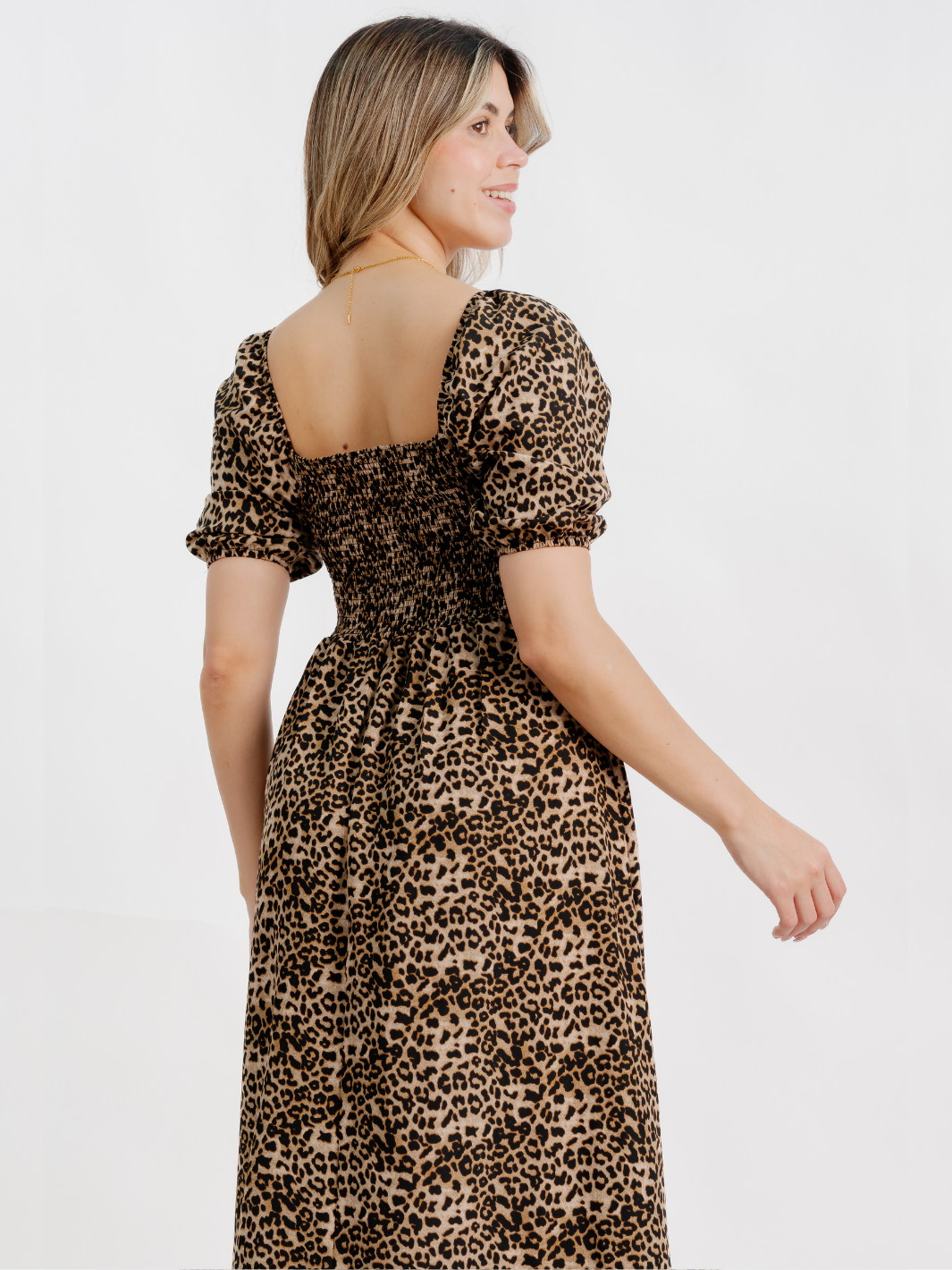 VESTIDO CASUAL LARGO FABIA ANIMAL PRINT