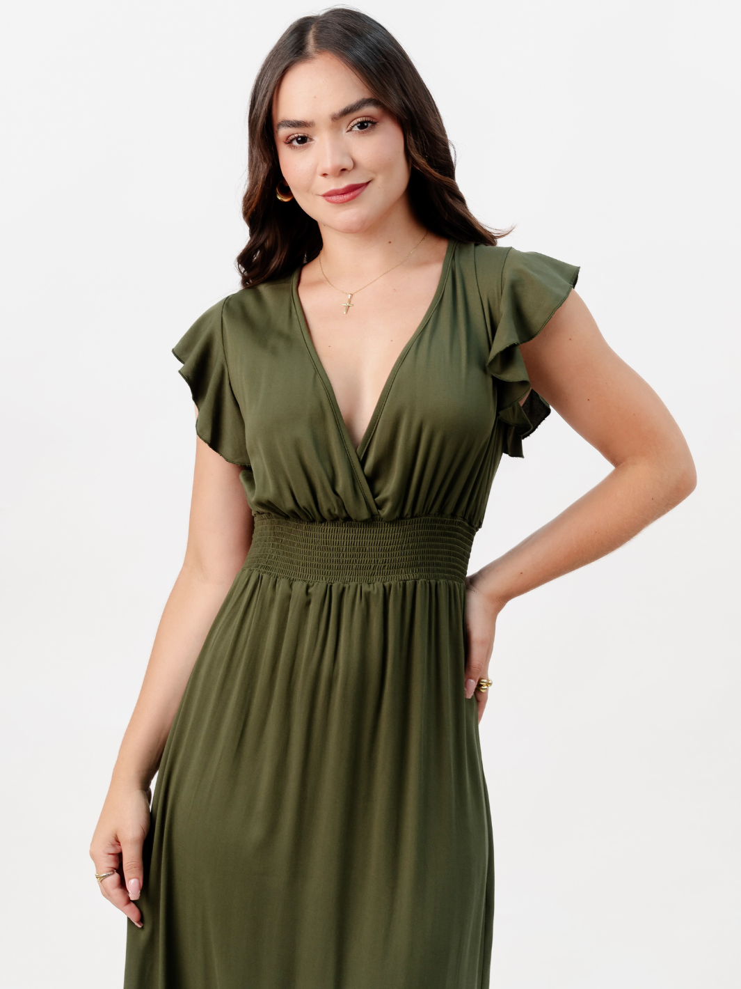VESTIDO CASUAL LARGO SAYURI VERDE