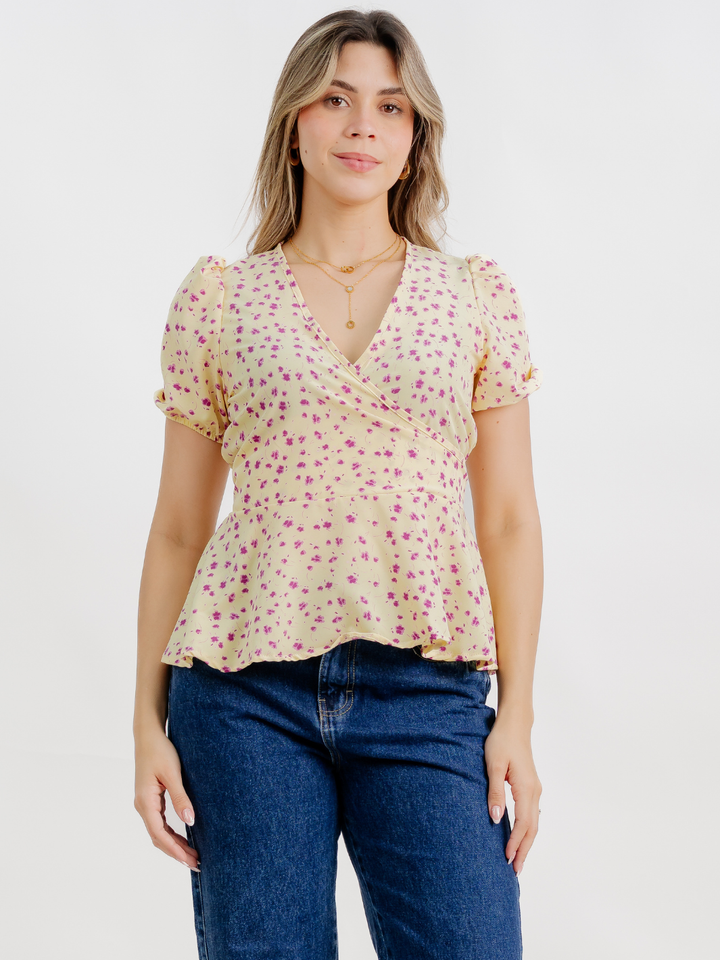 BLUSA MANGA CORTA BORA AMARILLO