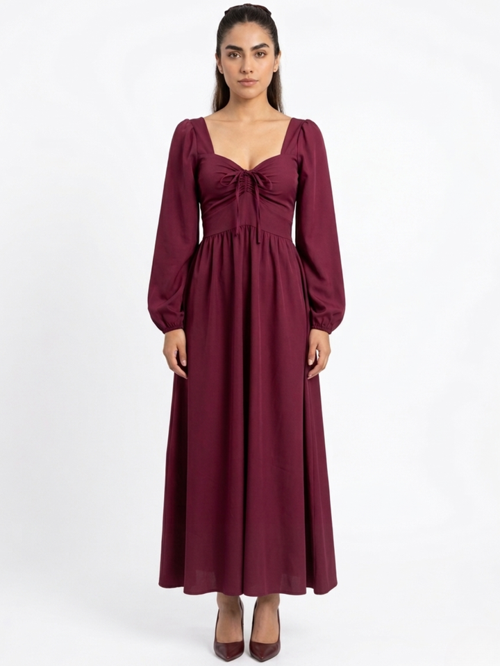VESTIDO CASUAL LARGO LUNA VINO