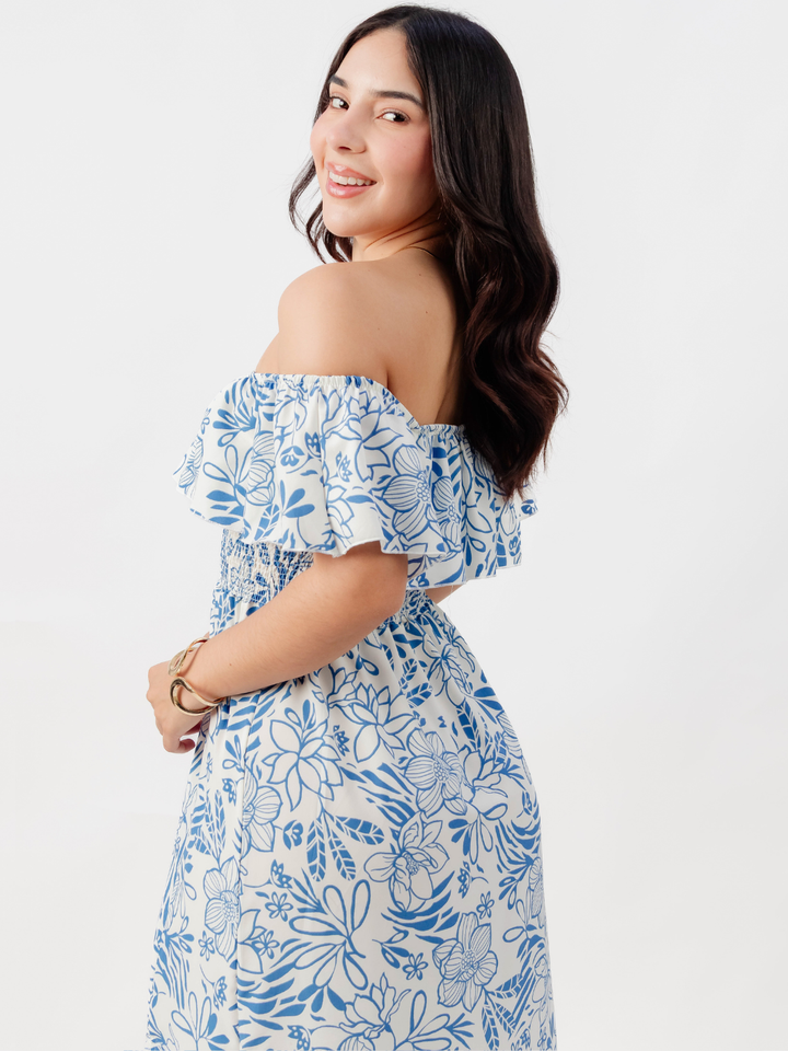 VESTIDO RUMBERO CASUAL LARGO MINERVA PERLA